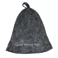 Szaunasapka hímzett - világosszürke - Meleg van (SZK68-4)
