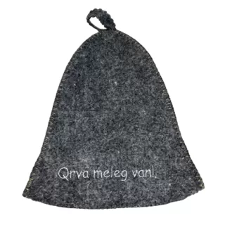 Szaunasapka hímzett - világosszürke - Meleg van (SZK68-4)
