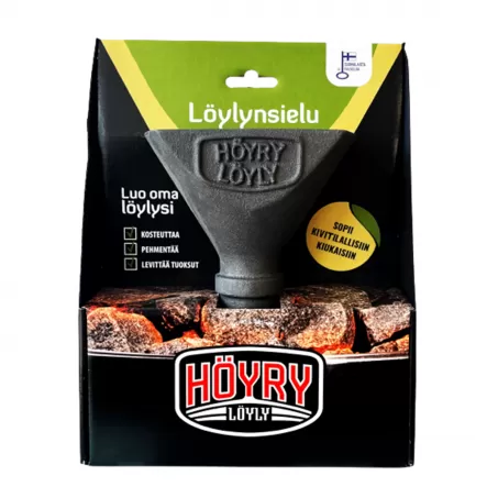 HöyryLöyly Basic eredeti finn gőzölögtető edény szaunakályhákhoz, fekete (T0901-015)