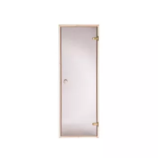 Szauna üvegajtó bronz üveggel, csomós fenyőfa tokkal 7x19(690x1890mm)