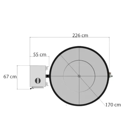 Kirami Comfort Steady melegvizes dézsafürdő, 170cm, Éj fekete műanyag kompozit burkolat, szürke műanyag belső (T0602-007)