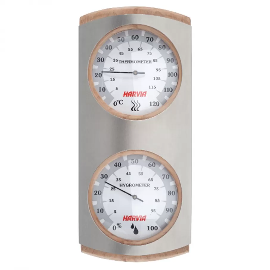 HARVIA luxus acél hőmérő - páramérő (T0301-053)